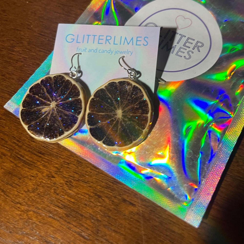 Glitter Limes Earrings - Picture 6 of 9